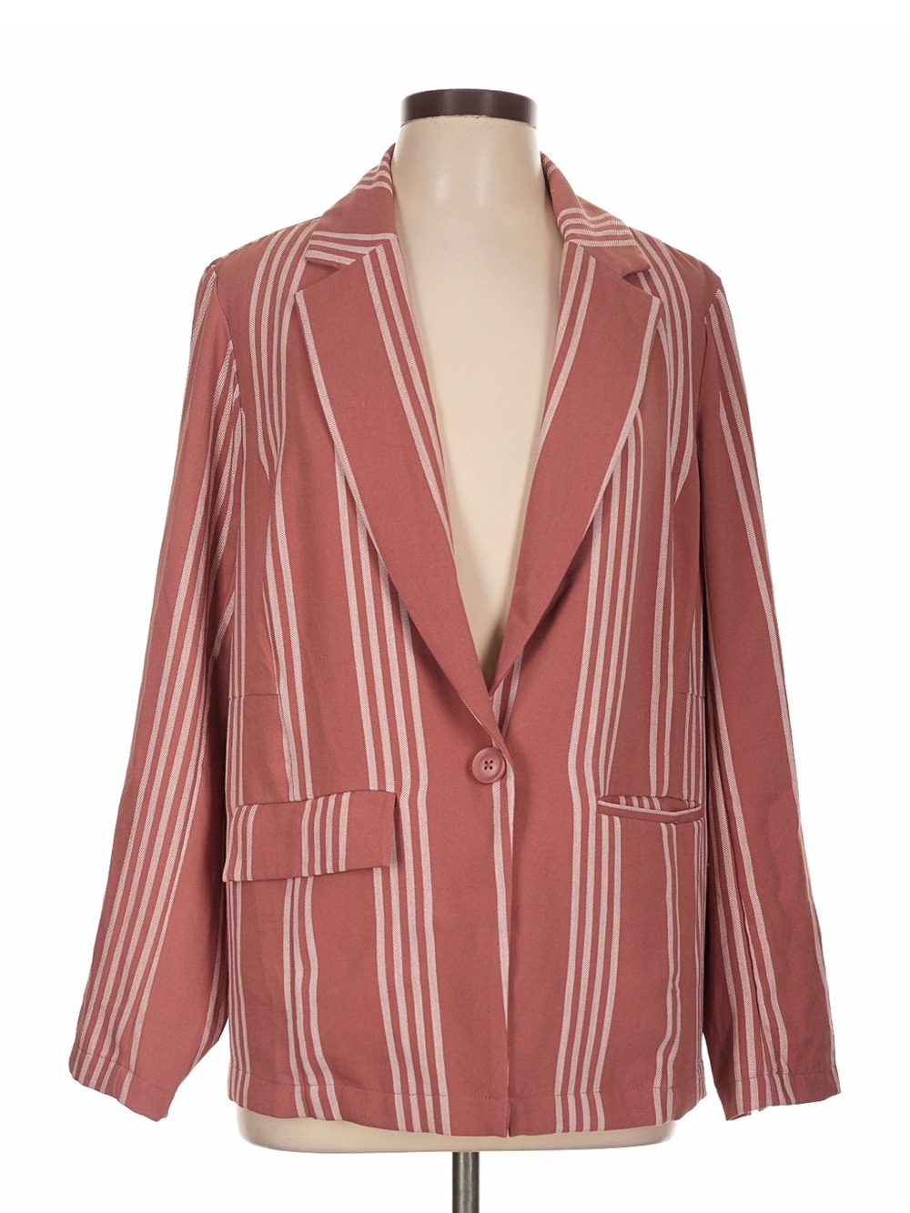 Torrid Mauve Cream Striped Longline Blazer Size 5